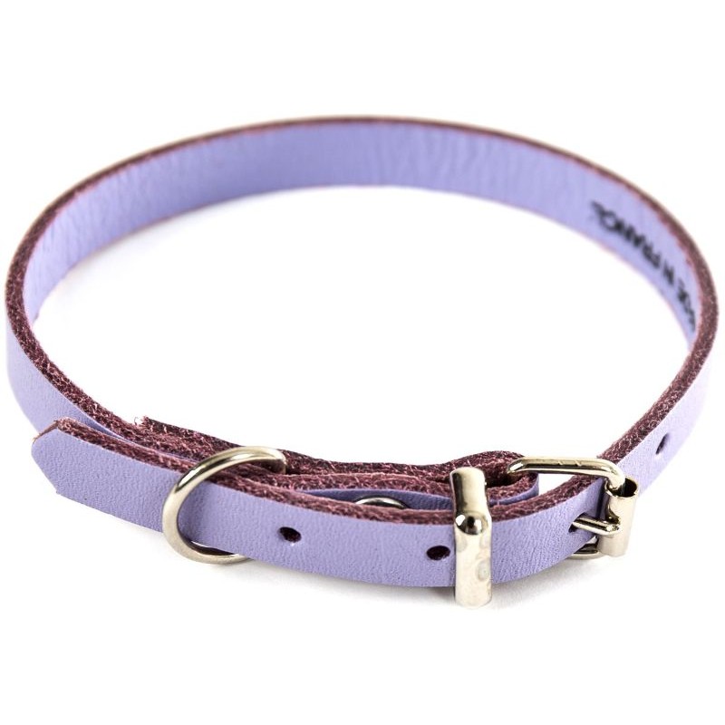 COLLIER CUIR 12-33CM BLEU