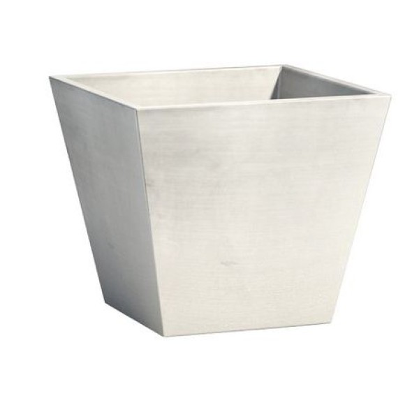 POT CARRE OBLIQUE WHITESTONE 40X40X36CM