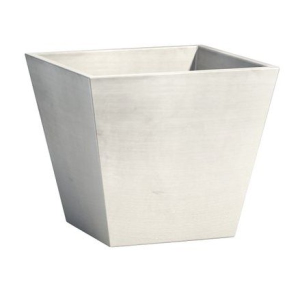 POT CARRE OBLIQUE WHITESTONE 50X50X44CM