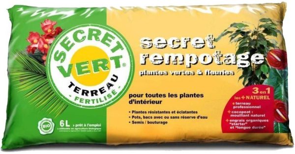 TERREAU REMPOTAGE PLANTES VERTES 6L