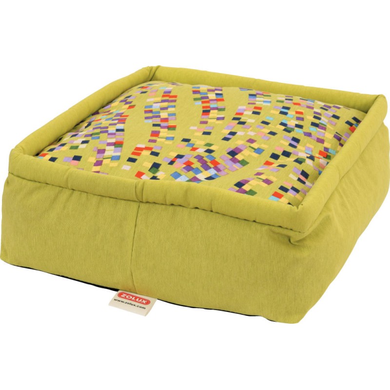 POUF DEHOUSSABLE 45X45CM GRAFFITI VERT