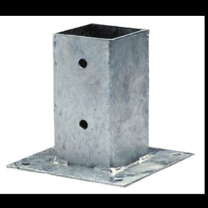 SUPPORT POTEAU A VISSER 7X7X15CM GALVA