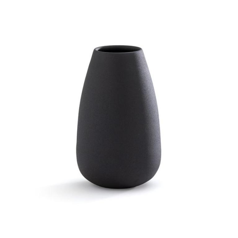 VASE PORCELAINE DROIT H28CM DIAM 16.50CM NOIR