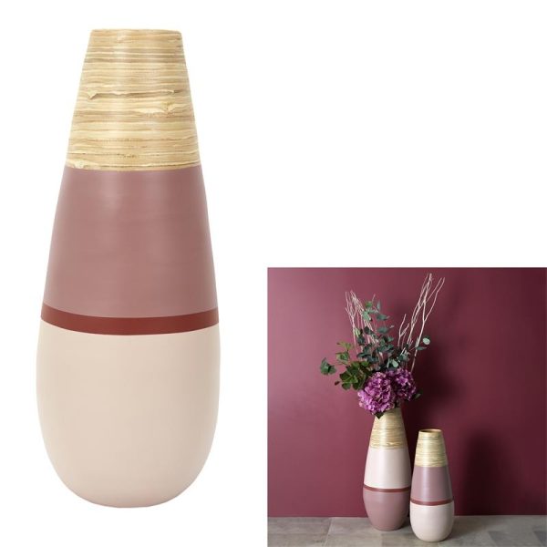 JARRE BAMBOU NUDE D 20 H 50 CM MARRON ROSE