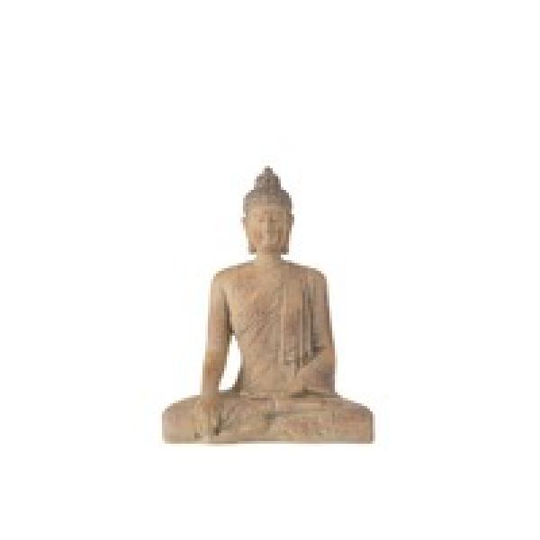 BOUDDHA RESINE BEIGE/OR 23X 14.5X29.5CM