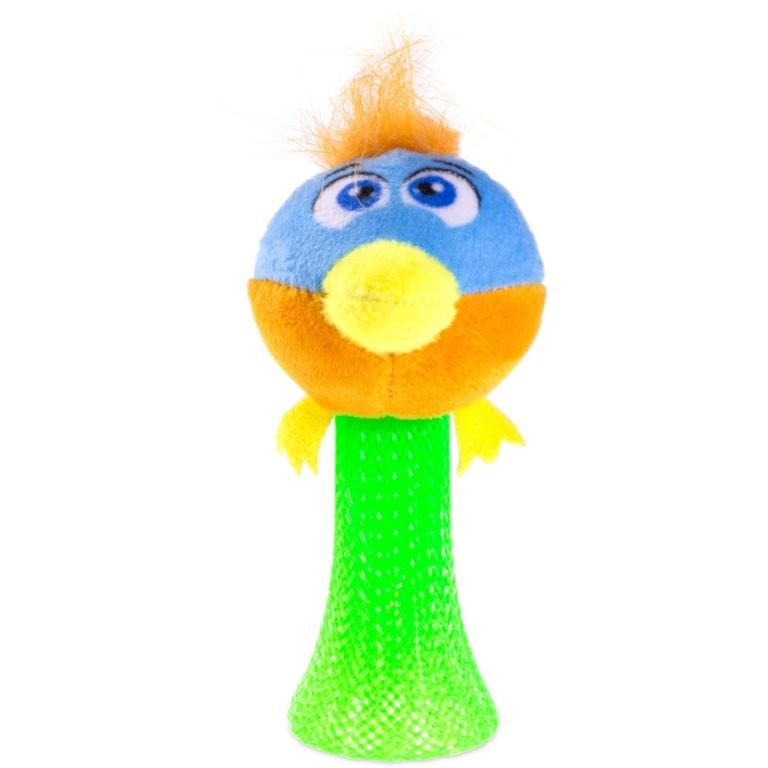 JOUET CHAT PELUCHE OISEAU SAUTEUR 10 CM