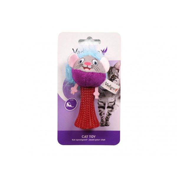 JOUET CHAT PELUCHE SOURIS SAUTEUR 10 CM