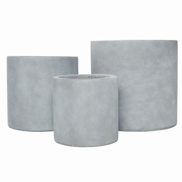 CACHE POT DXH 32X33 CM LIGHT FIBRE CIMENT GRIS CL