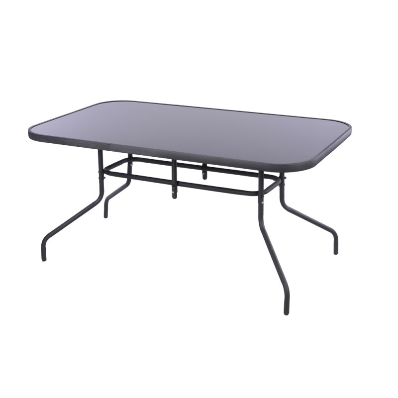 TABLE METAL/VERRE ANTHRACITE 150X90X72 CM