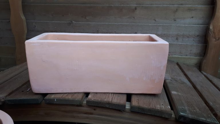 BALCONNIERE TERRE CUITE BLANC LAVE 50X22XH20 CM