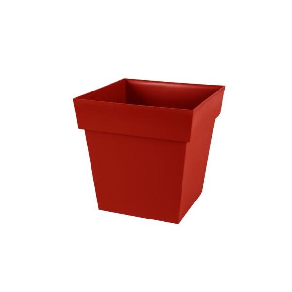 POT TOSCANE CARRE 39X39X39 38L ROUGE RUBIS