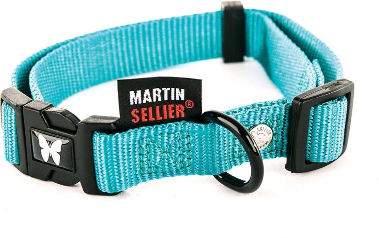 COLLIER NYLON REGLABLE 25-50/65 TURQUOISE