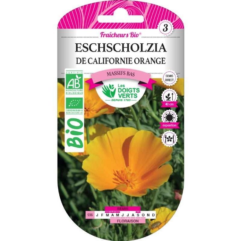 ESCHSCHOLZIA ORANGE FLEUR COMESTIBLE BIO