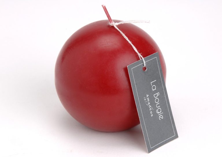 BOUGIE GDE SPHERE ROUGE