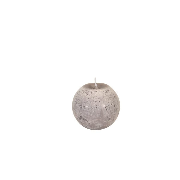 BOUGIE GRANIT SPHERE 80MM LIN/ BOIS PRECIEUX