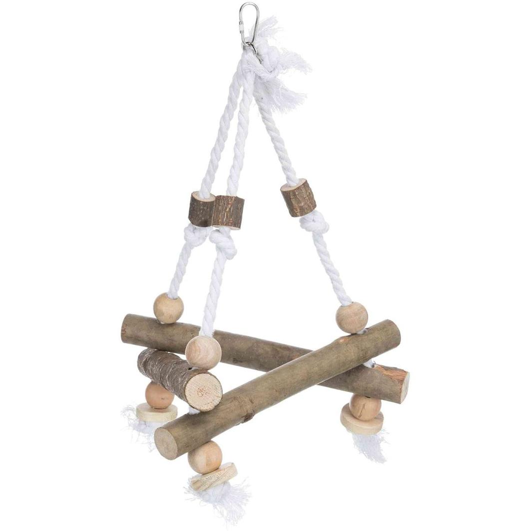 BALANCOIRE SUR CORDE EN BOIS D ECORCE 27CM