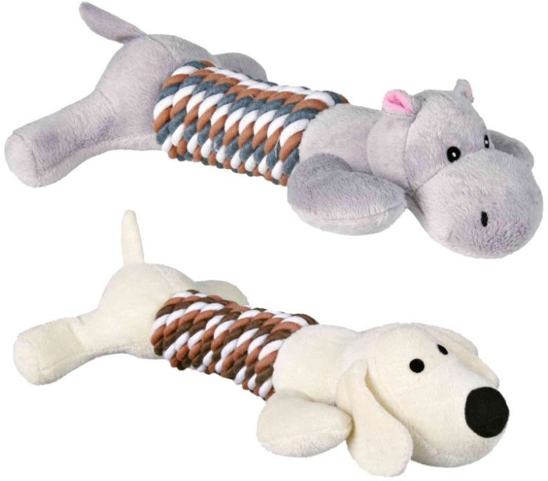 ANIMAL AVEC CORDE EN PELUCHE 32 CM