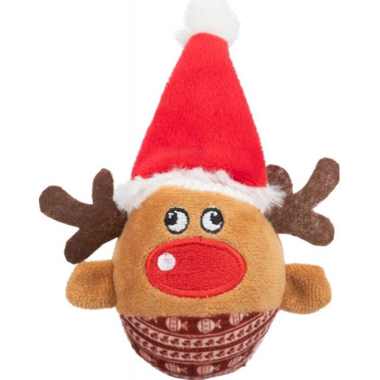 XMAS RENNES BALLE CLIQUETIS EN PELUCHE