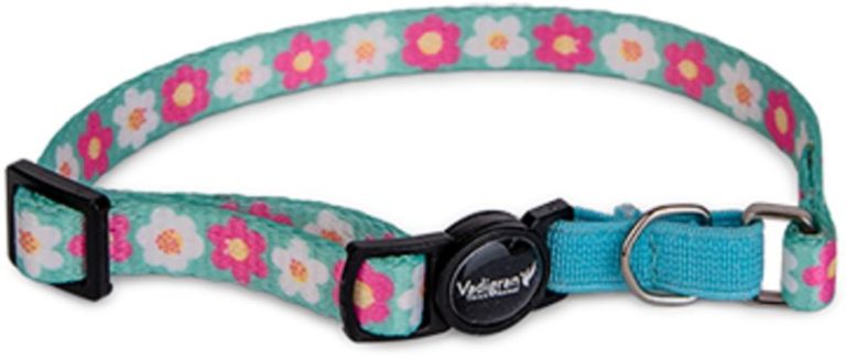 COLLIER CHAT FLEURS BLANC ROSE 20-30CM