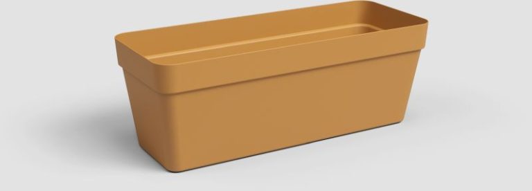 JARDINIERE RESERVE EAU CAPRI 50CM JAUNE MIEL