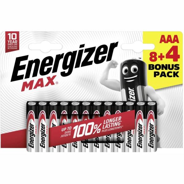 PILES AAA LR03 1.5V ALCALINE MAX 8+4 GRATUIT