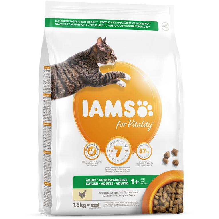 IAMS NOURRITURE SECHE CHAT ADULTE POULET 1,5KG