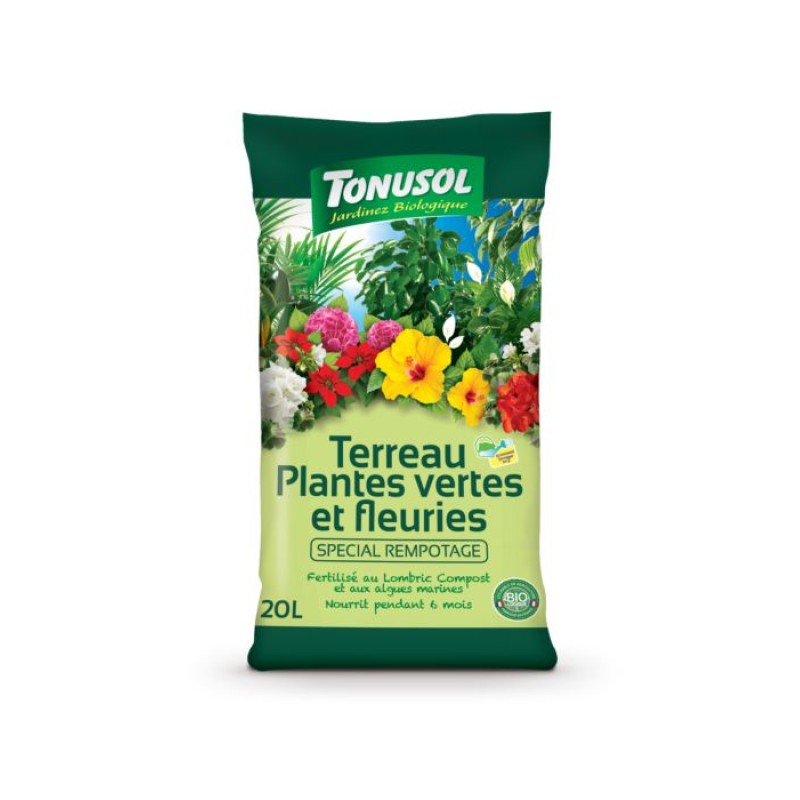 TERREAU PLANTES VERTES ET FLEURIES BIO 20L