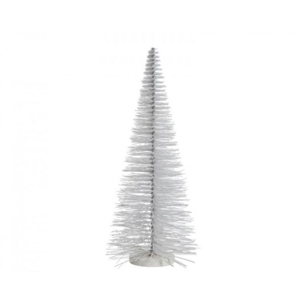 ARBRE PLASTIQUE A PAILLETTES BLANC D20 H50CM