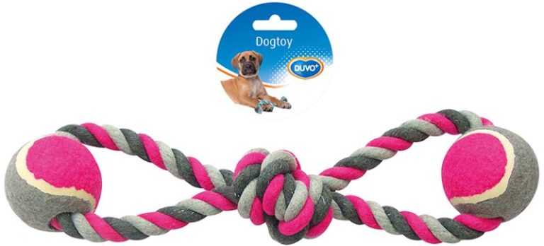 CORDE EN COTTON 8 POIGNEE BALLE DE TENNIS 2X 38CM