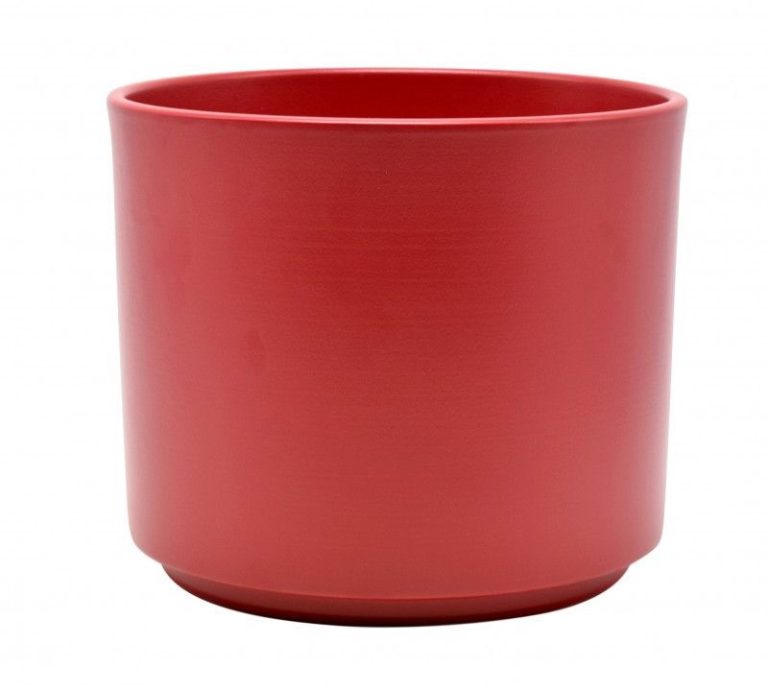 CACHE POT CERAMIQUE MAT ROUGE GULIA D16,5 H14,5CM