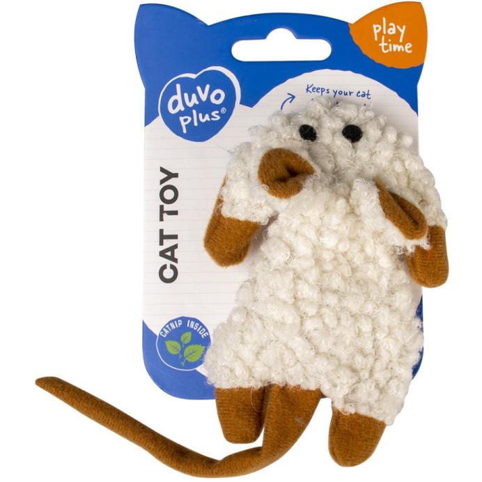 CRACKLING FLAT MOUSE WITH TAIL 18X8X2CM BRUN BLANC
