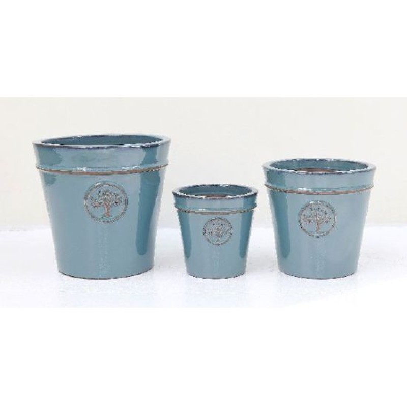 POT D33 H31.5CM CERAMIQUE BLEU FISOLA