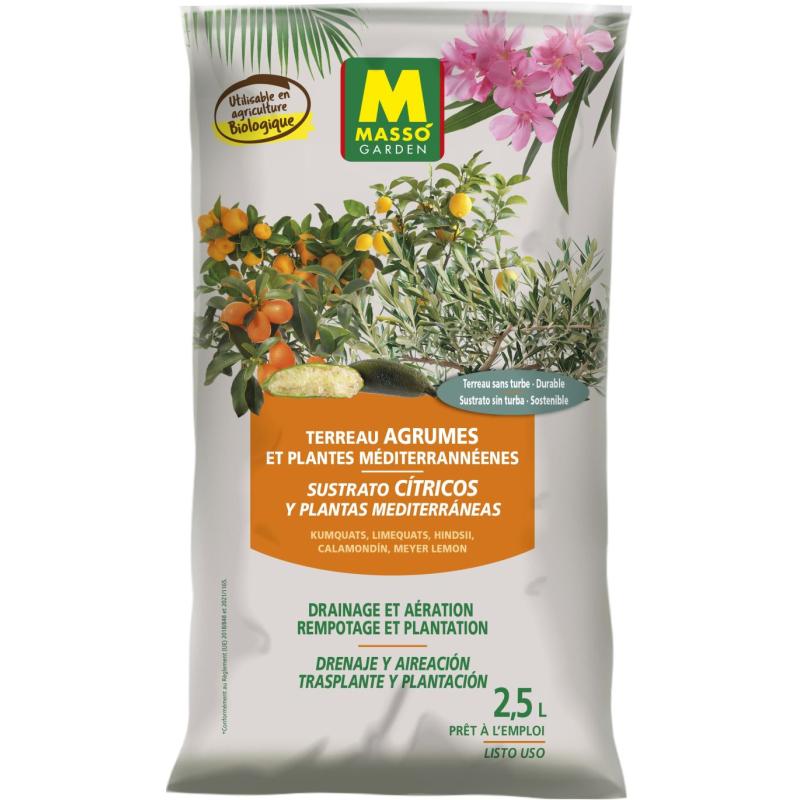 TERREAU AGRUMES ET PLANTES MEDITERRANEENNES 2,5 L