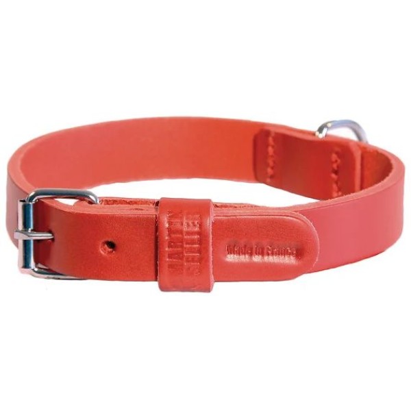 COLLIER CUIR 14/35 ROUGE