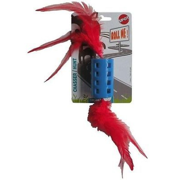 FEATHER ROLL BELL CAT TOY