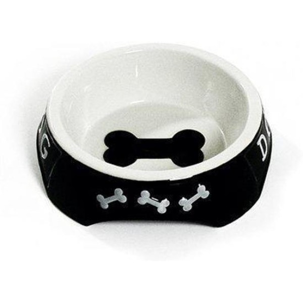 PLAT CHIEN CA 21 CM/1500 ML NOIR ET BLANC
