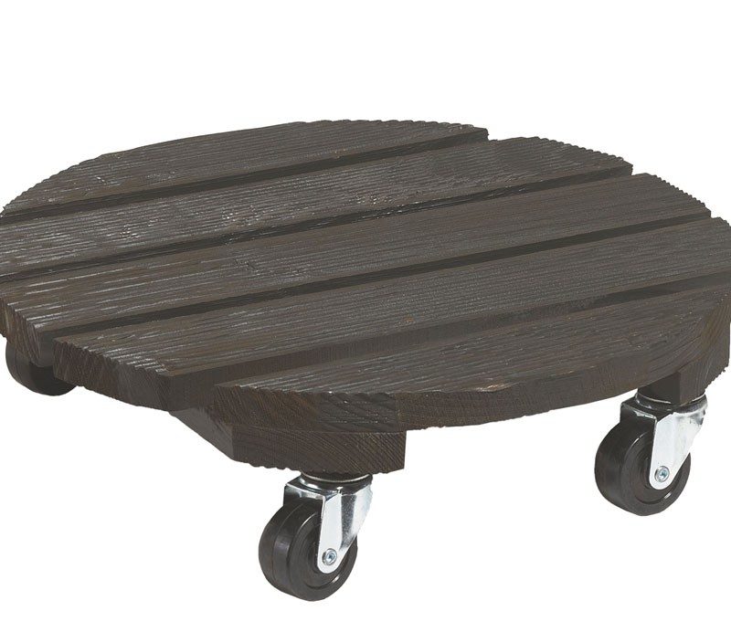 ROULE POT BOIS ROND D30CM ANTHRACITE