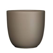 POT ROND TUSCA H20 D22.5CM TAUPE