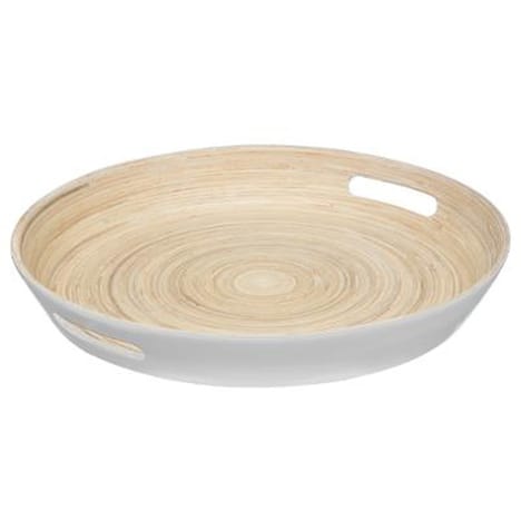 PLATEAU BAMBOU BLANC 42 CM