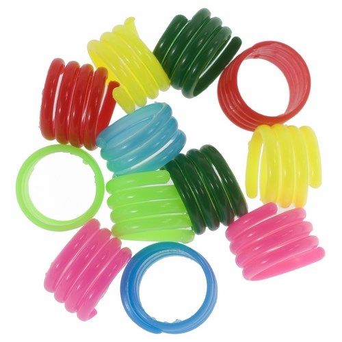 BAGUES SPIRES VERT FLUO X20