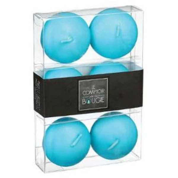BOUGIES FLOTANTES TURQUOISE X6