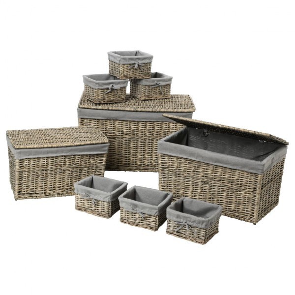 PANIER ABY GRIS 15X25X22CM