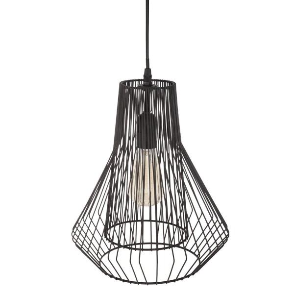 SUSPENSION FIL METAL NOIR D28 H35.5 CM