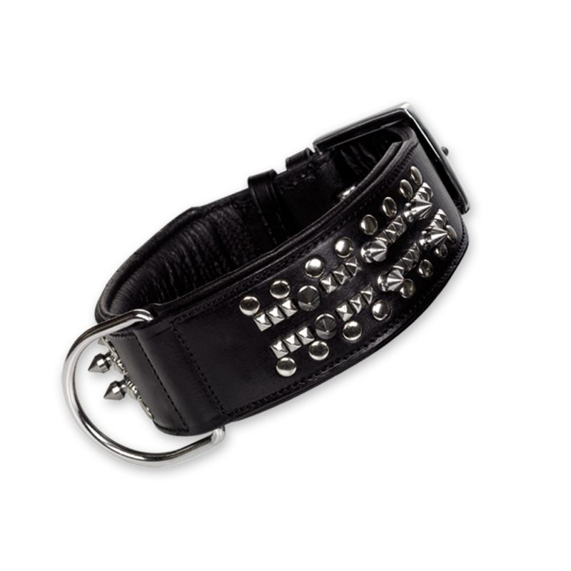 COLLIER DELGADO CUIR NOIR 40CM