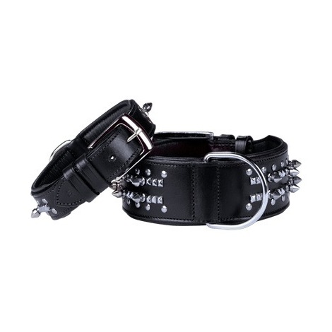 COLLIER DELGADO CUIR NOIR 45 CM