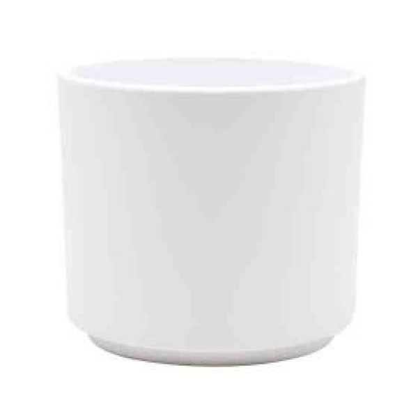 CACHE POT CERAMIQUE MAT BLANC D10,5 H8,5CM