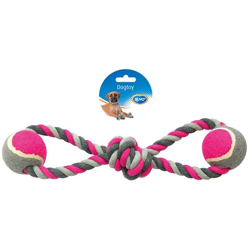 CORDE EN COTTON 8 POIGNEE BALLE DE TENNIS 2X 38CM