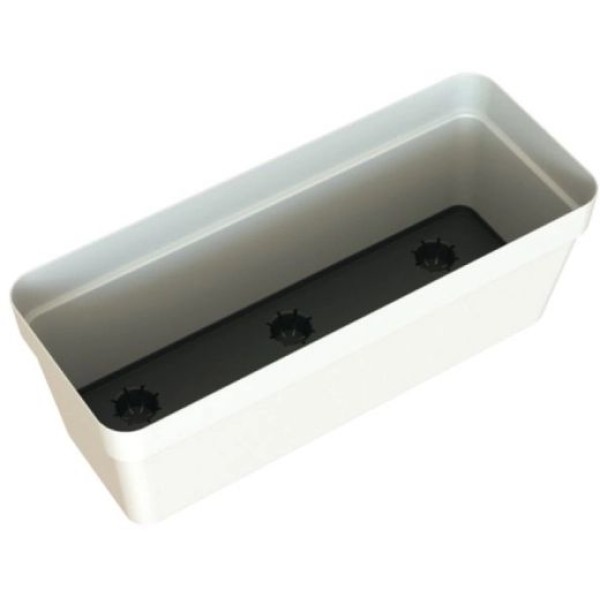 JARDINIERE CAPRI RES. EAU 50CM V2 BLANC