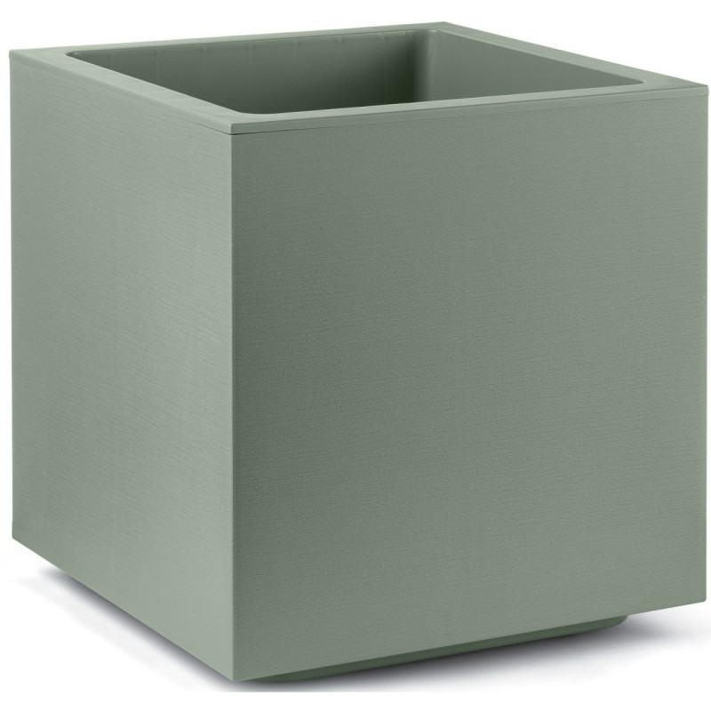 VASE CUBIQUE MATHERIA 40CM TERRA LAGUNA