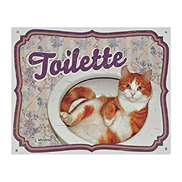PANNEAU CHAT TOILETTE FR